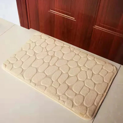 Mat Non Slip Carpets Cobblestone Embossed Bathroom Bath In Wash Basin Bathtub Side Floor Rug Shower Room Doormat Memory Foam 1Pc