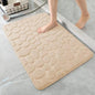 Mat Non Slip Carpets Cobblestone Embossed Bathroom Bath In Wash Basin Bathtub Side Floor Rug Shower Room Doormat Memory Foam 1Pc