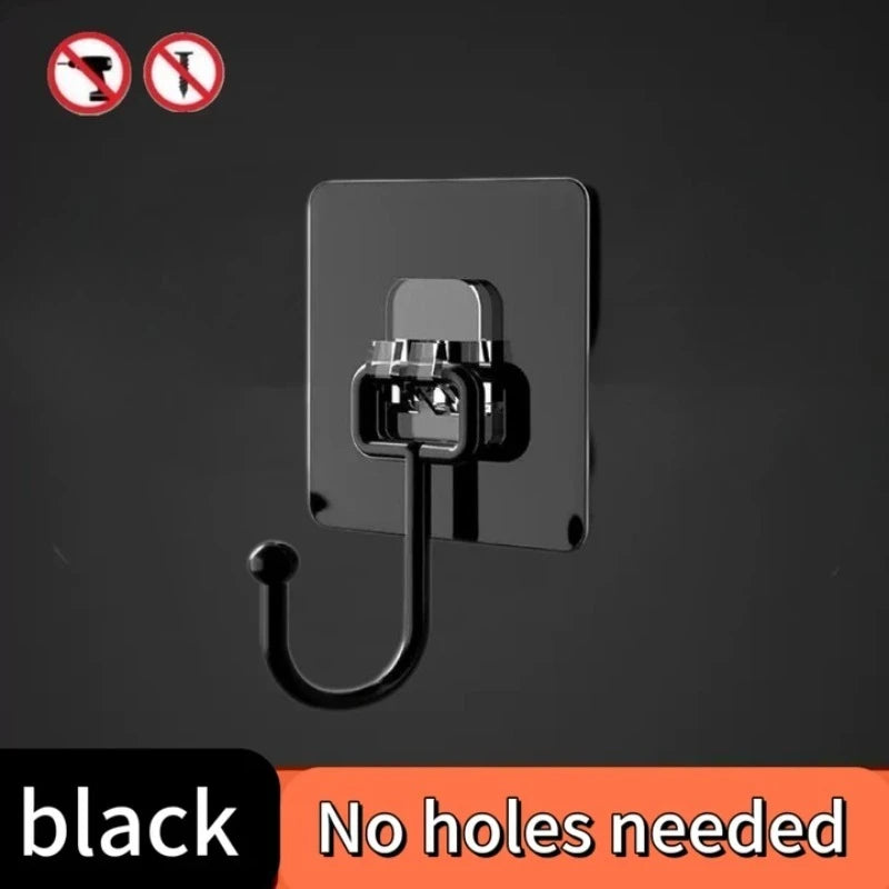 Big Size Hooks Heavy Duty Waterproof Adhesive Wall Hooks Nail-Free Transparent Waterproof Hooks for Kitchen Bathroom