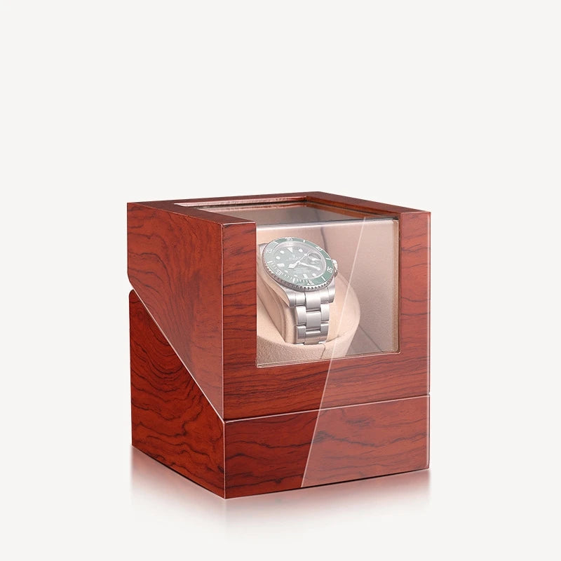 JUNMUMUKEJI Wooden Watch Winder for Automatic Watches Mechanics Watch Box Automatic Winder Use USB Cable / with Battery Option