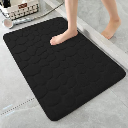Mat Non Slip Carpets Cobblestone Embossed Bathroom Bath In Wash Basin Bathtub Side Floor Rug Shower Room Doormat Memory Foam 1Pc