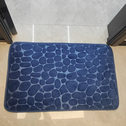 Mat Non Slip Carpets Cobblestone Embossed Bathroom Bath In Wash Basin Bathtub Side Floor Rug Shower Room Doormat Memory Foam 1Pc