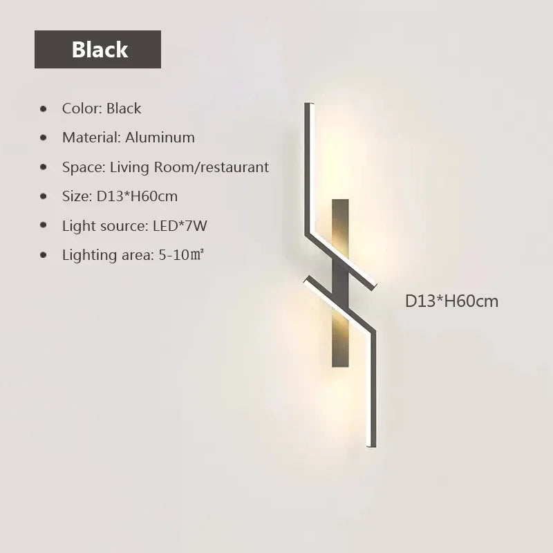 Modern LED Wall Lamp for Living Room TV Sofa Lobby Background  Bedroom Bedside Wall Lights Indoor Sconce Decor Lighting Fixture