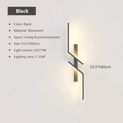 Modern LED Wall Lamp for Living Room TV Sofa Lobby Background  Bedroom Bedside Wall Lights Indoor Sconce Decor Lighting Fixture
