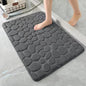 Mat Non Slip Carpets Cobblestone Embossed Bathroom Bath In Wash Basin Bathtub Side Floor Rug Shower Room Doormat Memory Foam 1Pc