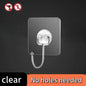 Big Size Hooks Heavy Duty Waterproof Adhesive Wall Hooks Nail-Free Transparent Waterproof Hooks for Kitchen Bathroom