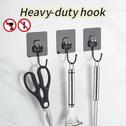 Big Size Hooks Heavy Duty Waterproof Adhesive Wall Hooks Nail-Free Transparent Waterproof Hooks for Kitchen Bathroom