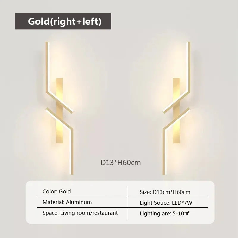 Modern LED Wall Lamp for Living Room TV Sofa Lobby Background  Bedroom Bedside Wall Lights Indoor Sconce Decor Lighting Fixture