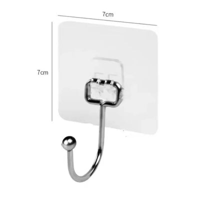 Big Size Hooks Heavy Duty Waterproof Adhesive Wall Hooks Nail-Free Transparent Waterproof Hooks for Kitchen Bathroom