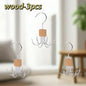 360° Rotating Storage Hanger Hook Multi-Claw Bag Metal Belts Rack Wooden Organizer for Bras Ties Scarves Household Closet